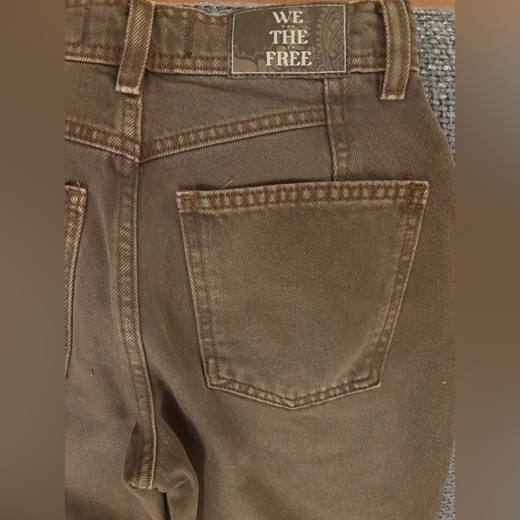 Free People We The Free Brown Xena High-Rise Slim Straight Leg Jeans Size 25 - Picture 6 of 15